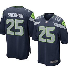 NFL Mens Seattle Seahawks Richard Sherman Nike College Navy Game Jersey