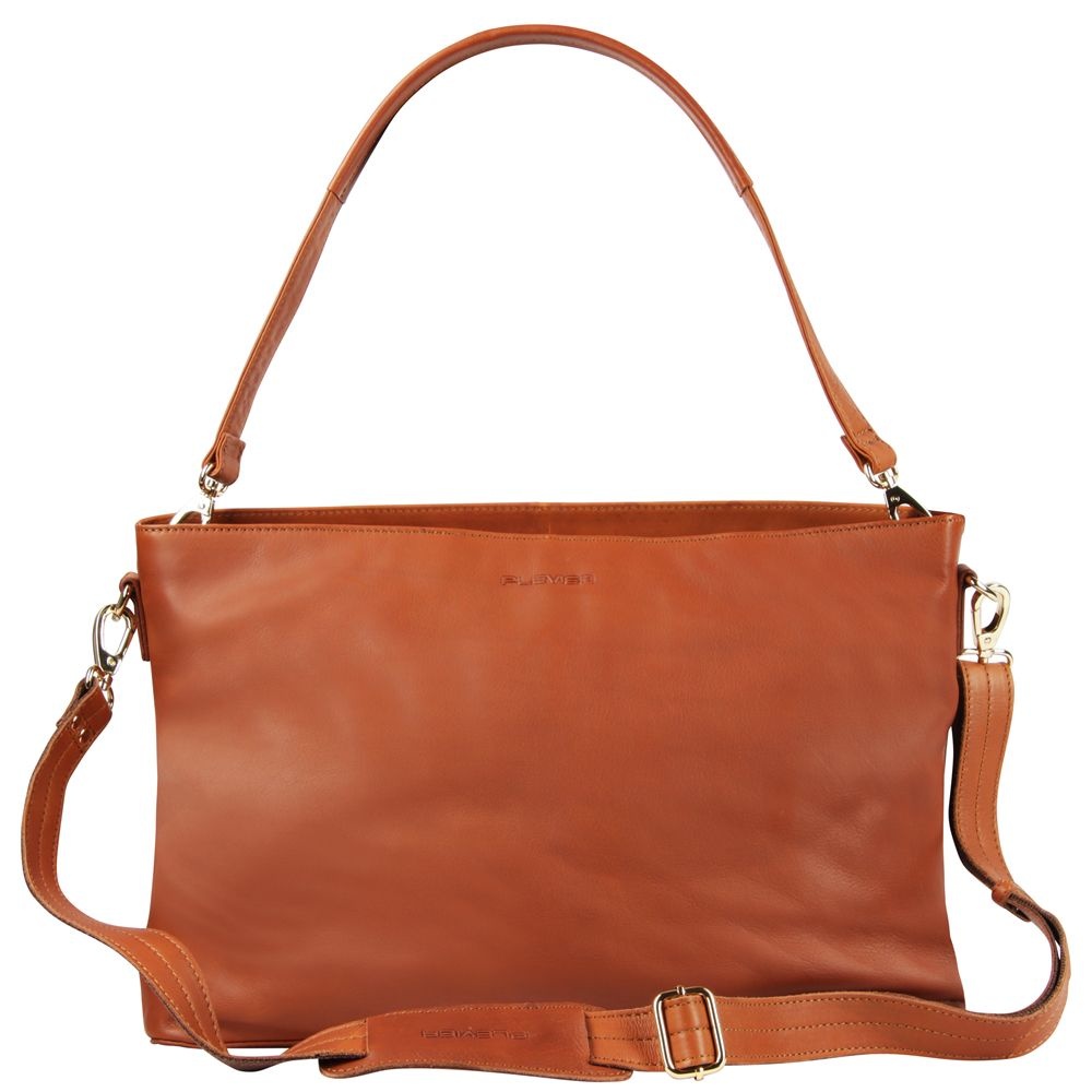 Millau Schoudertas 15.6 cognac leren dames laptoptas