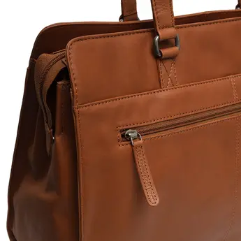 The Chesterfield Brand stijlvolle leren shopper met 15 inch laptopvak
