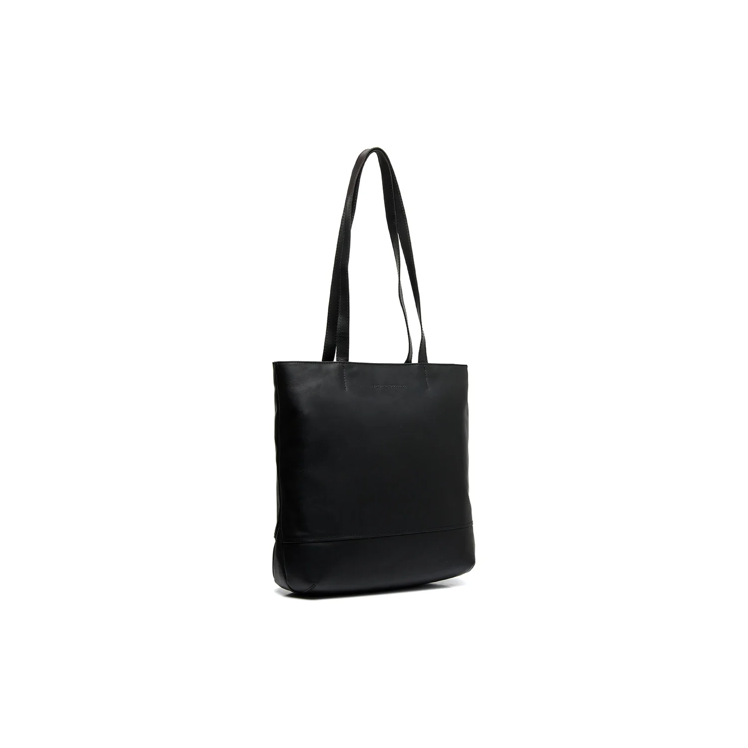 Zwarte leren shopper met laptopvak sale