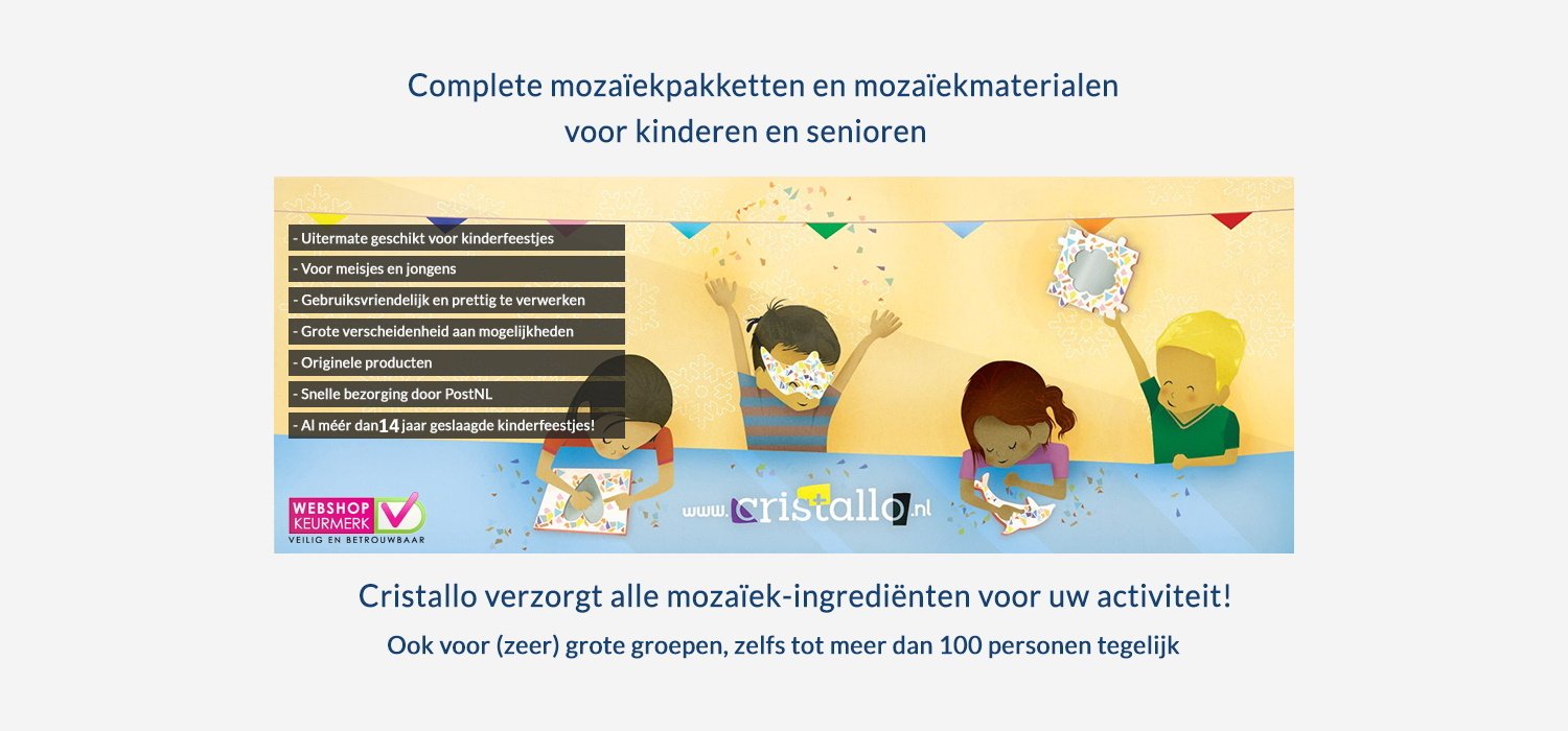 Mozaïeken van spiegels, fotolijsten, letters,<br>waxinehouders, dienbladen en nog véél meer!