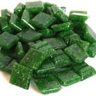 Cristallo Glas mozaiek steentjes 1x1 cm ca. 200 stuks Donkergroen