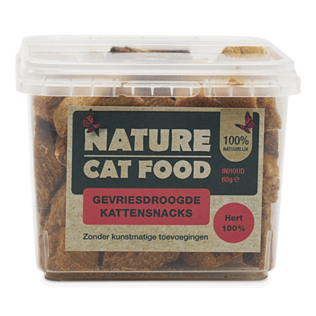 Nature Catfood Nature Cat Food kattensnacks van 100% gevriesdroogde hert