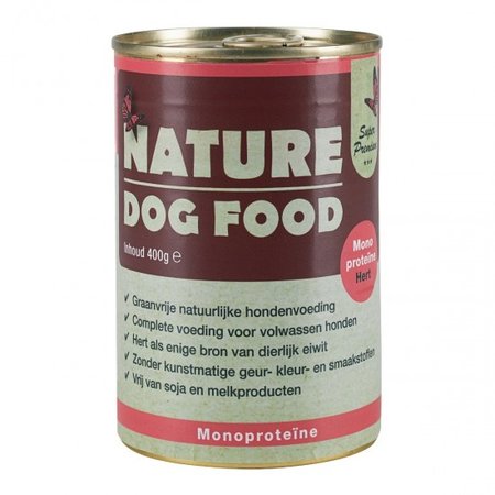 Nature Dogfood  Nature Dogfood blikvoeding voor honden met uitsluitend hert als dierlijke eiwitbron