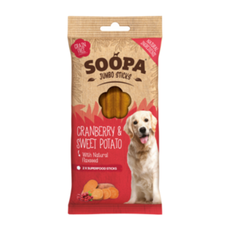 Soopa  Soopa dental kauwsticks van cranberry en zoete aardappel  - XL