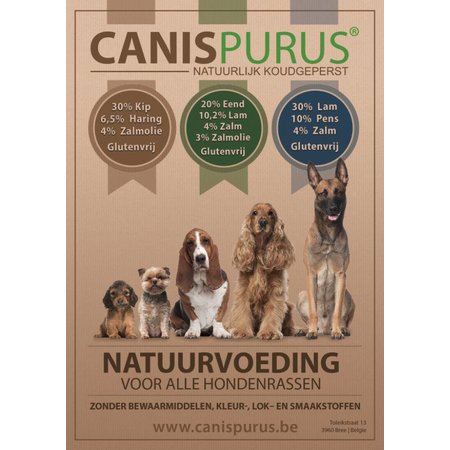 Canis Purus Koud geperste brok van Lam en pens