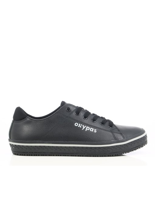 oxypass Oxypas Sneaker leer Clark Zwart