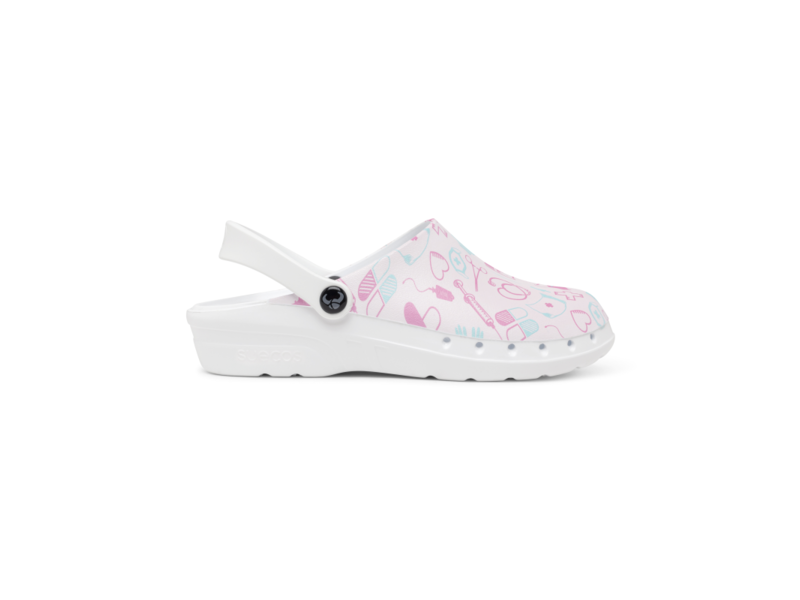 Suecos Klompen Oden Fusion Print Medical Pink Pink