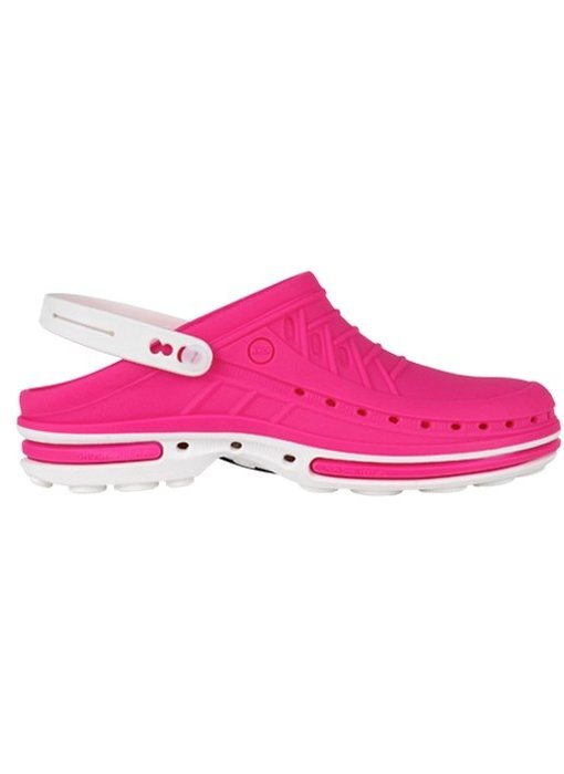 Wock medische klomp clog steri-tech 2564 wit/fuchsia