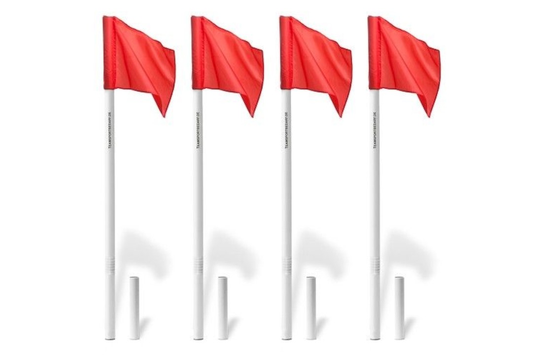 Cornervlaggen set – vlaggenstok met scharnier (wit)