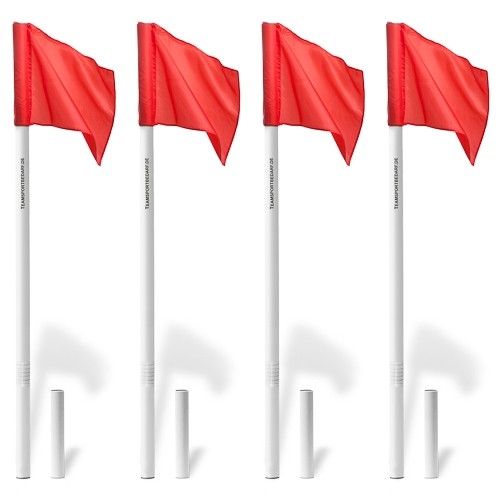 Cornervlaggen set – vlaggenstok met scharnier (wit)