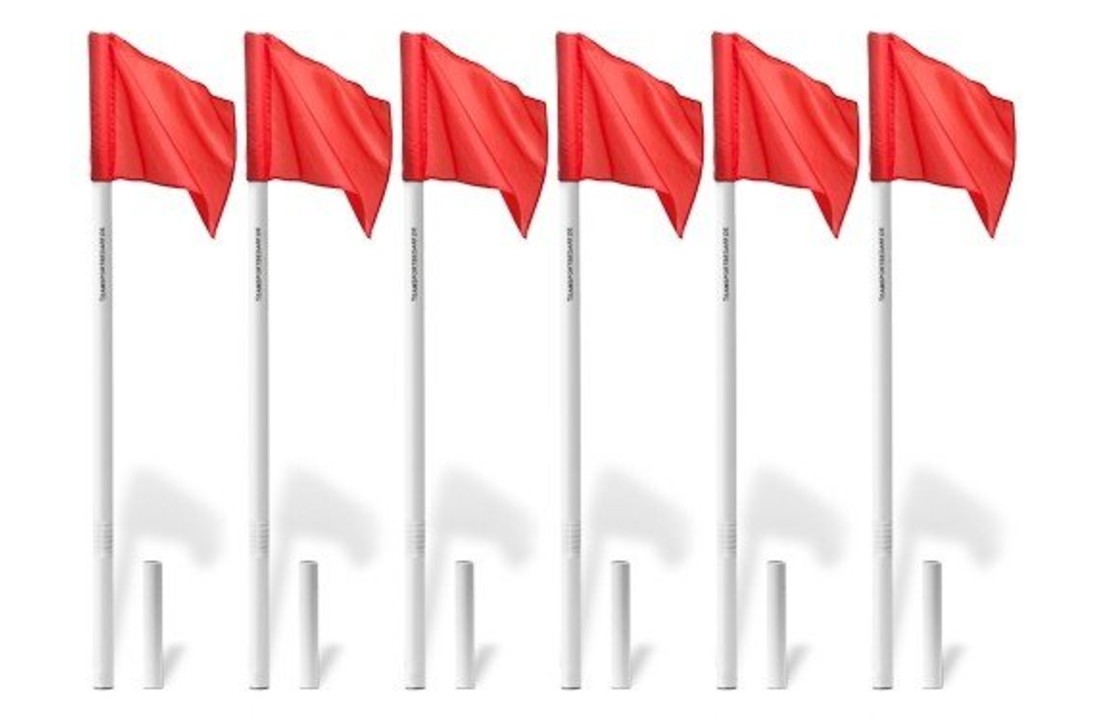 Cornervlaggen set – vlaggenstok met scharnier (wit)