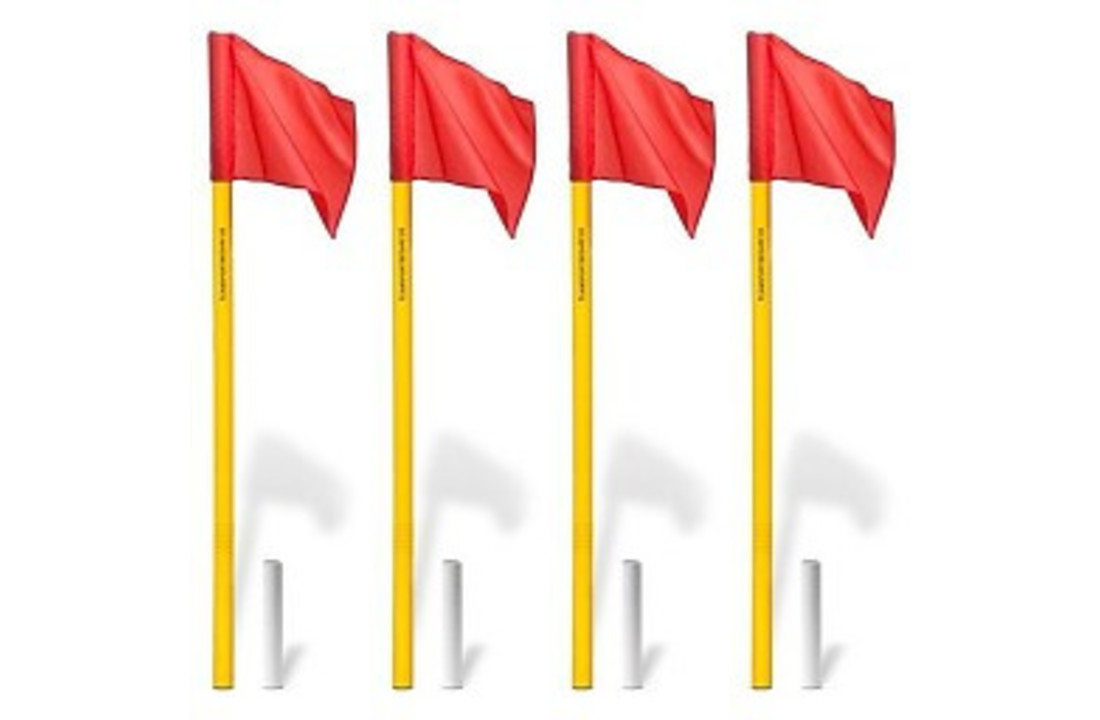 Cornervlaggen set – vlaggenstok met scharnier (wit)