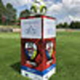 Voetbal Zuil de voetbalzuil voor extra sponsoring