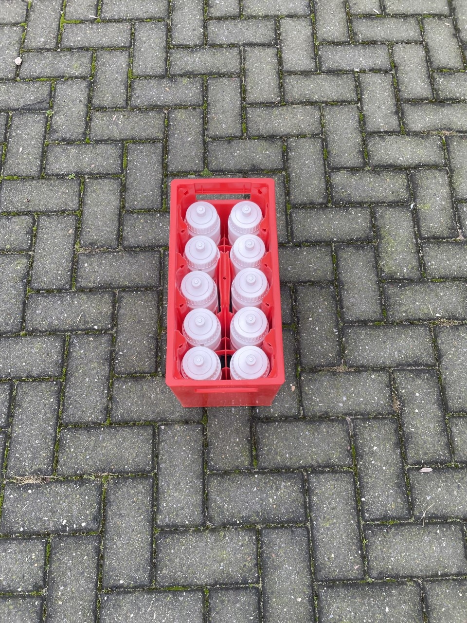 Caisse à bouteilles (extra robuste) avec 10 bouteilles de la couleur de votre choix