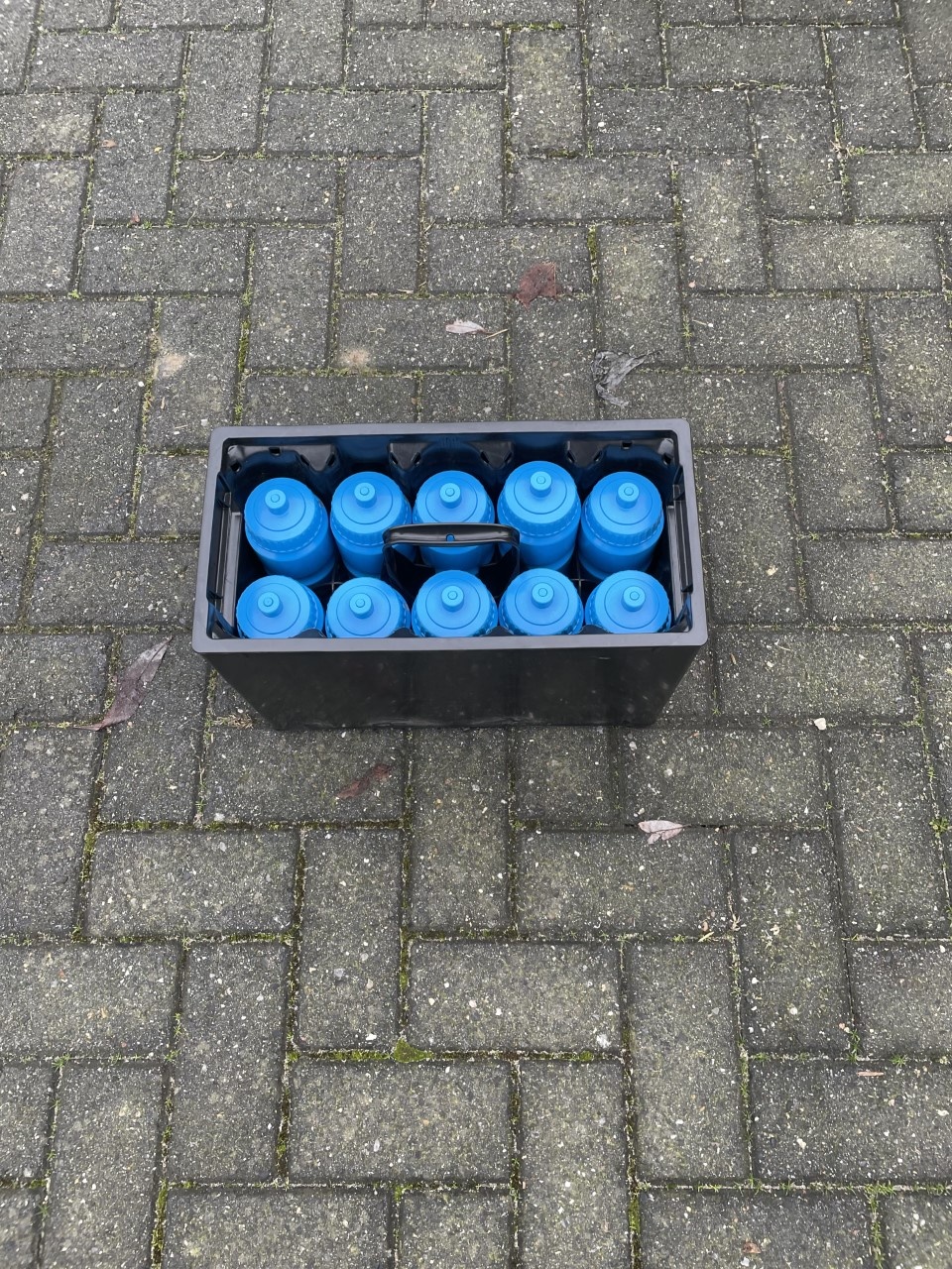 Caisse à bouteilles (extra robuste) avec 10 bouteilles de la couleur de votre choix