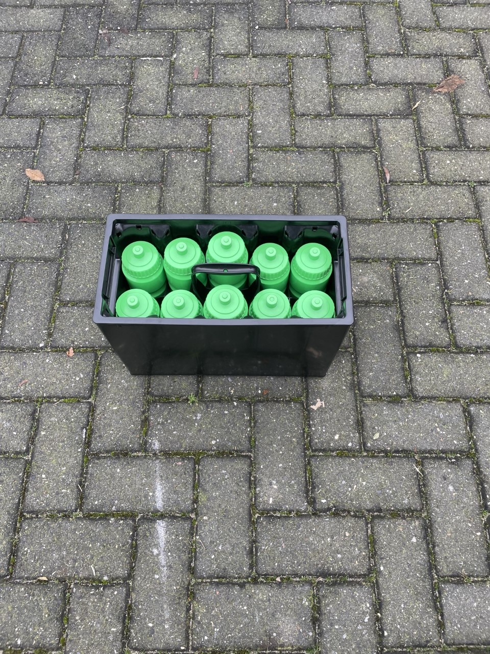 Caisse à bouteilles (extra robuste) avec 10 bouteilles de la couleur de votre choix