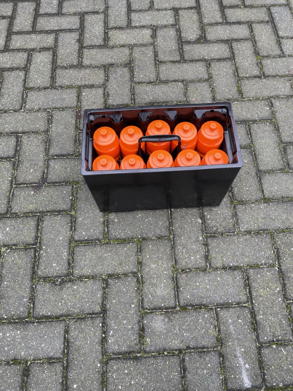 Caisse à bouteilles (extra robuste) avec 10 bouteilles de la couleur de votre choix