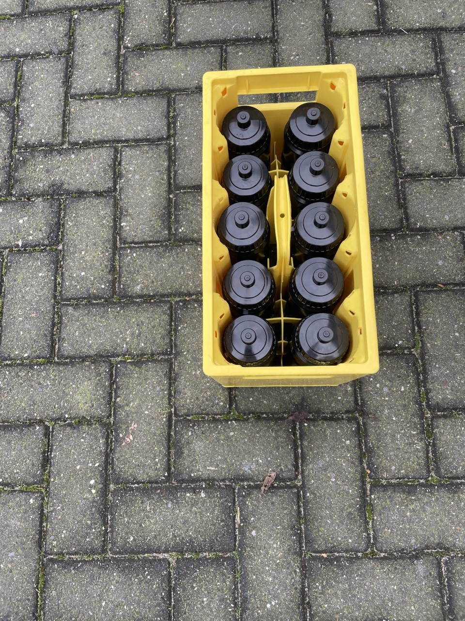 Caisse à bouteilles (extra robuste) avec 10 bouteilles de la couleur de votre choix