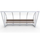 Dugout Boog Volledig gelast - PC 3mm UV en slagvast - 4 x 2 x 1 - Rugsteun - A bank - 6/8 personen