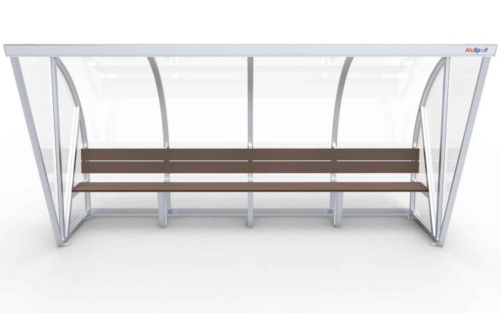 Dugout Boog Volledig gelast - PC 3mm UV en slagvast - 4 x 2 x 1 - Rugsteun - A bank - 6/8 personen