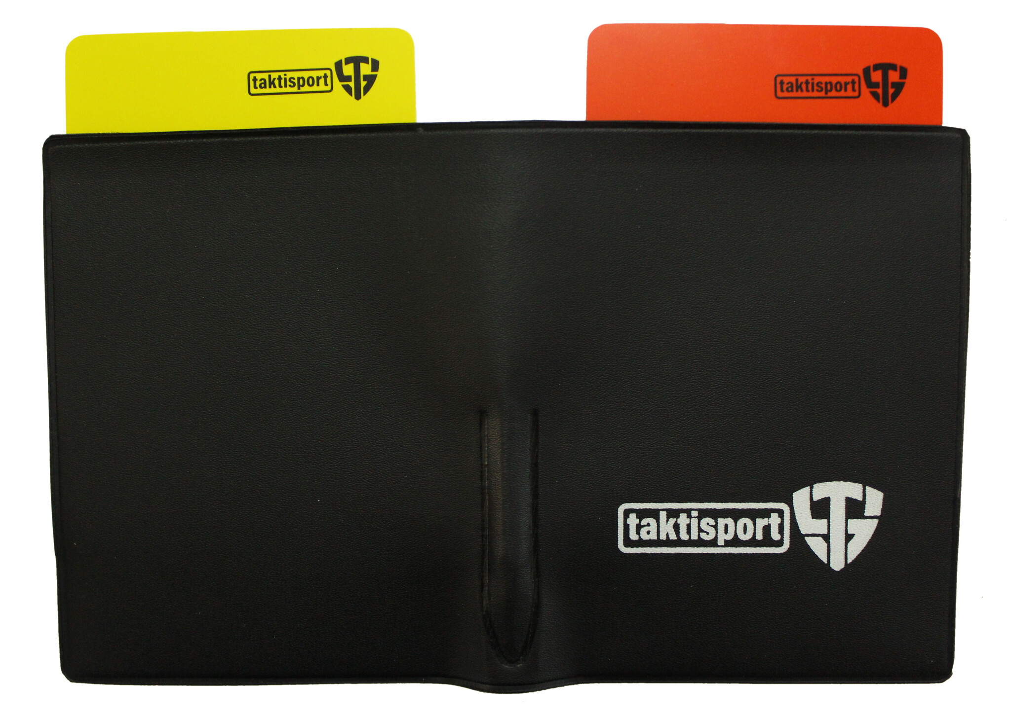 Ensemble de cartes : carte rouge, carte jaune, bloc-notes et crayon