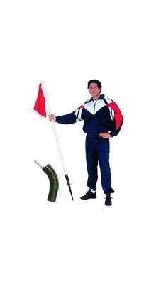 Hoekvlaggen set: 4x geveerde hoekvlagstok met hoekvlag