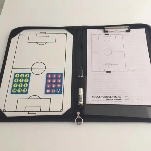 Coachmap Voetbal Best Buy:  Magnetisch, Uitwisbaar, A4 schrijfblok, Echt leer