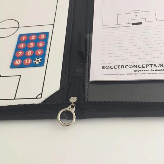 Coachmap Voetbal Best Buy:  Magnetisch, Uitwisbaar, A4 schrijfblok, Echt leer