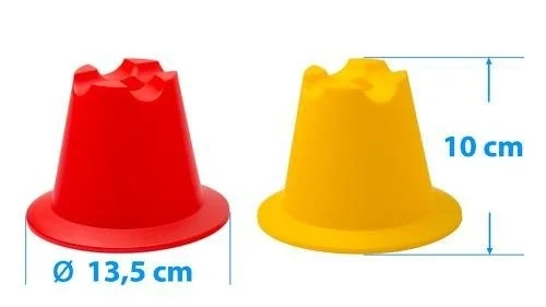 Mini pylonen (hoogte 10 cm) – 2 kleuren