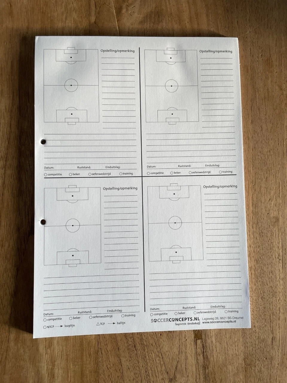 Bloc-notes Football A4 Lot de 3 blocs avec 1, 2 et 4 terrains
