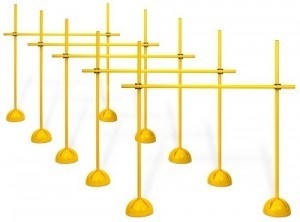 Ensemble de haies combi : 2 pieds avec 3 barres de 100 cm et 2 clips