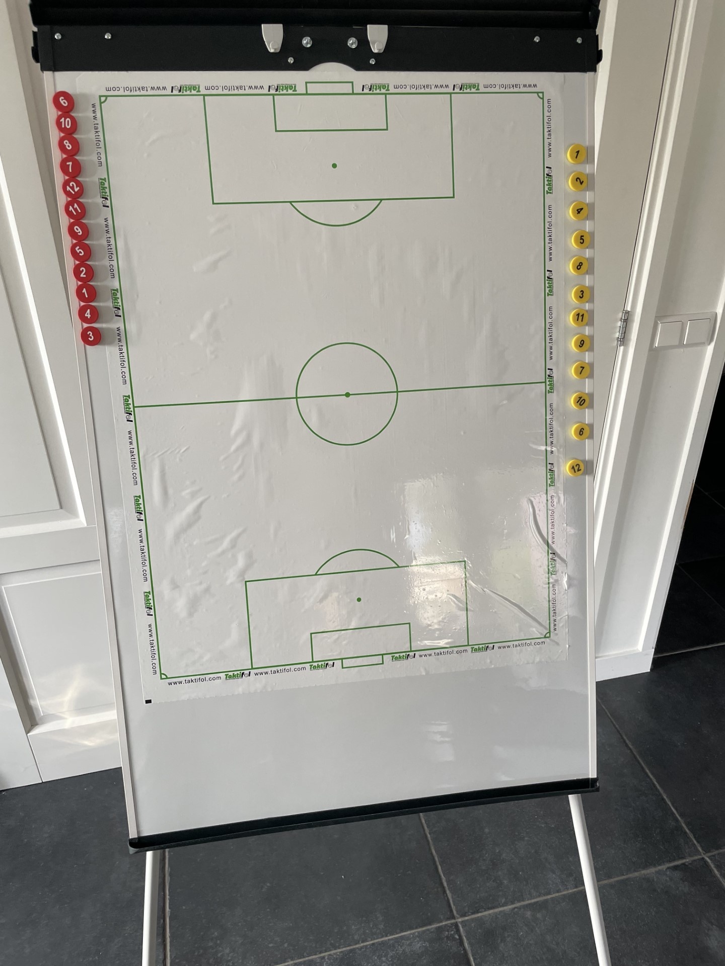 Flipover statief / Flipchart met voetbal vellen