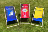 Chaise longue avec imprimé publicitaire