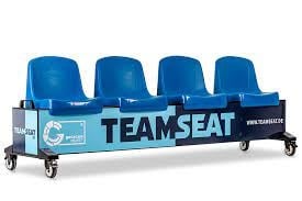 Banc d'équipe mobile avec coques de siège