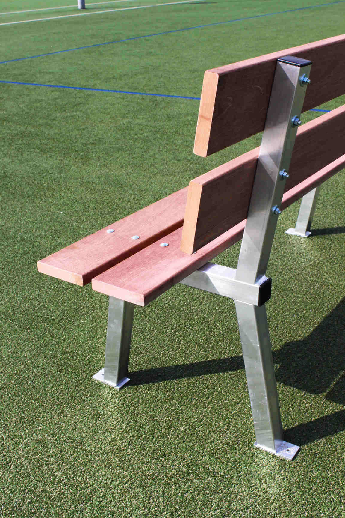 Banc en bois dur 170cm avec dossier