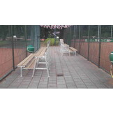 Zitbank met dubbele zitrij van 3,5 meter