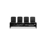 Verrijdbare Team Zitbank met 3x luxe leren zitting