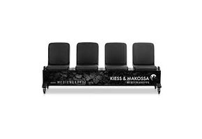 Verrijdbare Team Zitbank met 3x luxe leren zitting