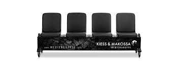 Verrijdbare Team Zitbank met 3x luxe leren zitting