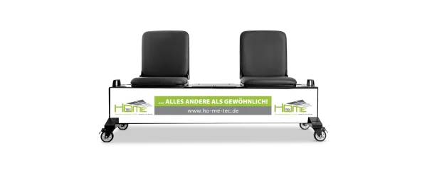 Canapé d'équipe mobile avec 3 sièges en cuir luxueux