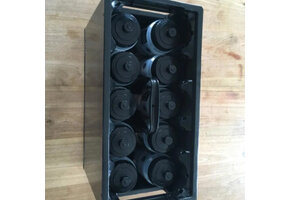 Bidonkrat zwart met 10 zwarte bidons