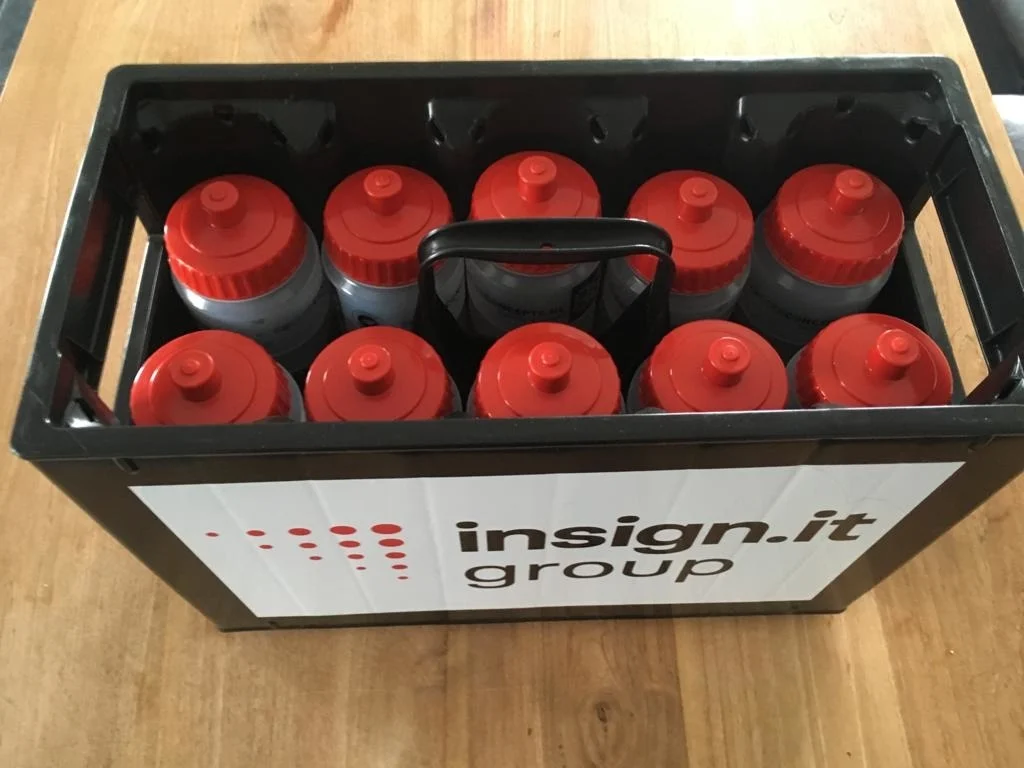 Bidonkrat (extra stevig) tweezijdig bedrukt voor 10 bidons