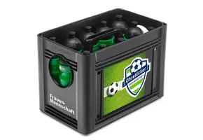 Caisse à bouteilles d'eau imprimée sur 4 côtés avec 12 bouteilles d'eau