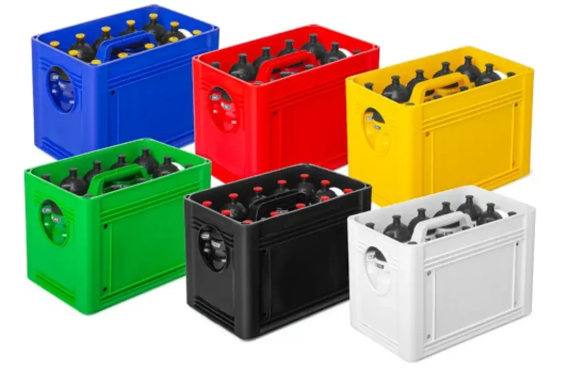 Caisse à bouteilles d'eau noire pour 12 bouteilles d'eau