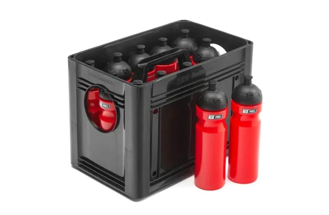 Caisse à bouteilles d'eau noire pour 12 bouteilles d'eau