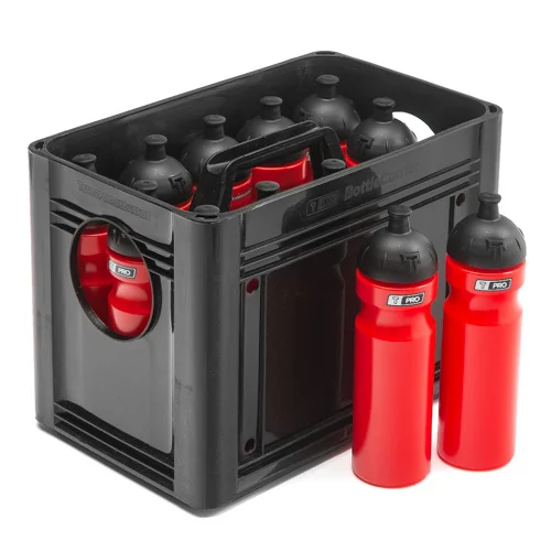 Caisse à bouteilles d'eau noire pour 12 bouteilles d'eau