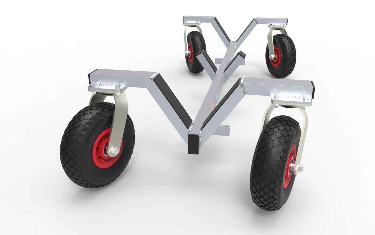 Transportkar voor aluminium voetbal doelen 2x