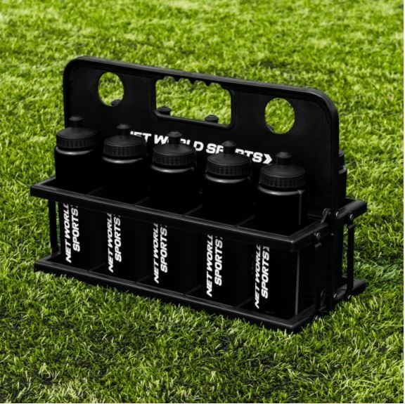 Support à bouteilles d'eau avec 10 bouteilles d'eau noires