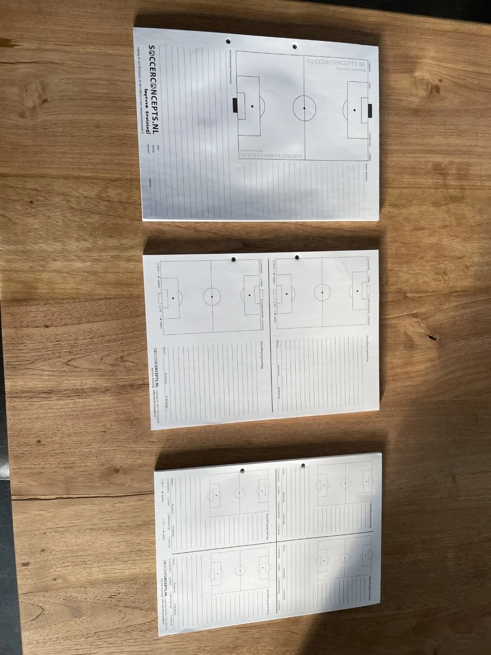 Notitieblok Voetbal A4 Set van 3 blokken met 1, 2 en 4 velden